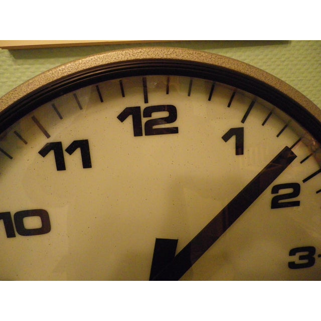 Industrial Large Model Bodet Station Clock in Steel Frame, 1970s For Sale - Image 3 of 13