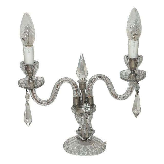 Crystal Table Lamp, France, 1950s For Sale