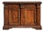 Handcrafted Italian Solid Walnut Sideboard With Antique Brass Hardware For Sale