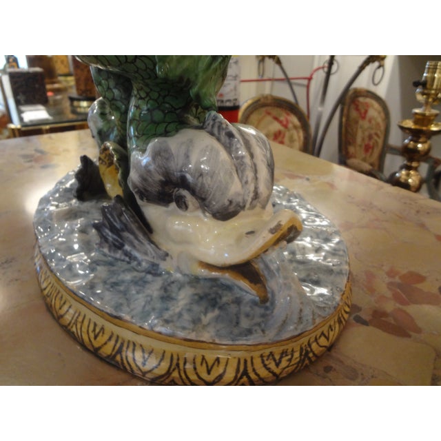 Blue Early 20th Century Italian Majolica Urn For Sale - Image 8 of 13