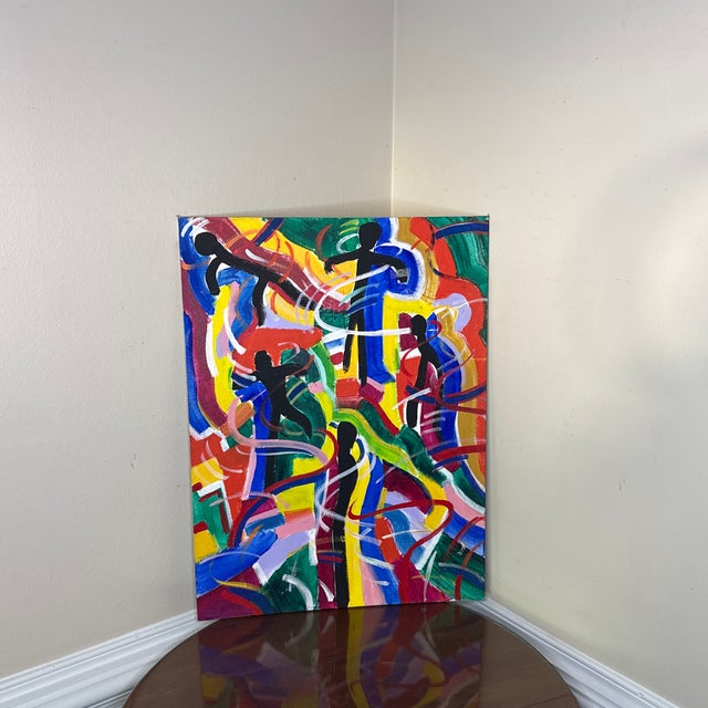 1970s Vintage Abstract Painting on Canvas Board ~Signed Amy HolzHaver For Sale In Atlanta - Image 6 of 10