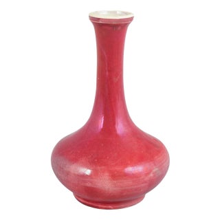 Antique Danish Slim-Necked Stoneware Vase with Deep Red Glaze from Kähler, 1890s For Sale