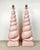 Vintage pair of tall plaster shell lamps. Newly lacquered in Benjamin Moore "Salmon Berry". Tall spiral shells in the...