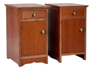 Vintage Bedside Cabinets in Wood, Set of 2