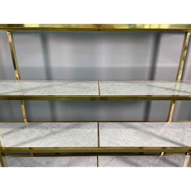 White Mid-Century Brass Marble Bookcase, 1960s For Sale - Image 8 of 15