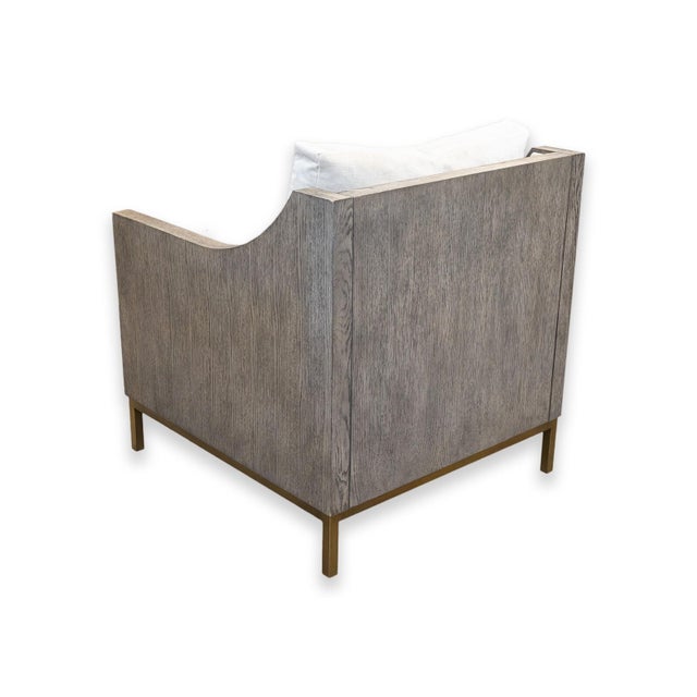 Wood Pair of Century Furniture Monarch Wood Wrapped Contemporary Modern Armchairs For Sale - Image 7 of 12