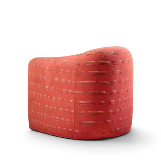 Red Vladimir Kagan for Preview Mid Century Lounge Chairs - Pair For Sale - Image 8 of 12