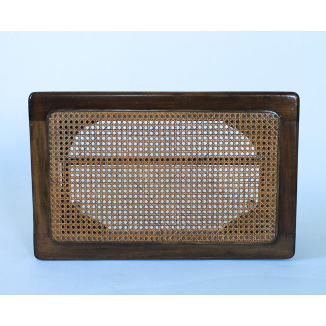 Antique Wood Bench With Caned Seat For Sale In Milwaukee - Image 6 of 15