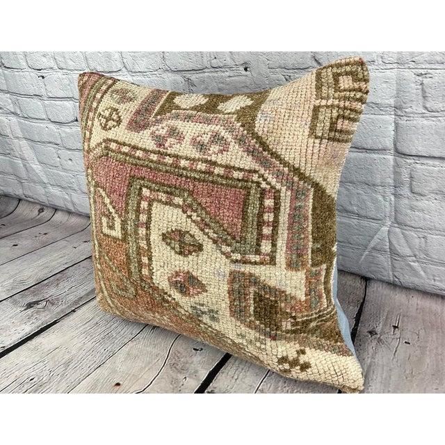 Vintage Pillow Case Turkish Rug Pillow Decorative Rug Pillow Dry cleaning only. PILLOW INSERT IS NOT INCLUDED