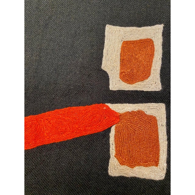 1980s Wool Abstract Textile Signed by Artist For Sale - Image 5 of 9