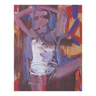 1984 Vintage French Fashion Art Lingerie Print For Sale