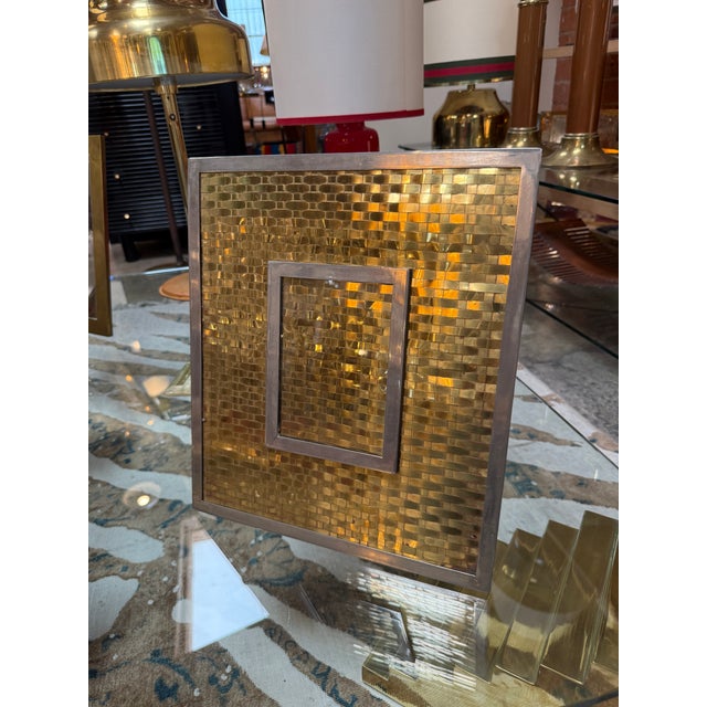 1970s Italian Mid-Century Woven Brass Picture Frame, 1970s For Sale - Image 5 of 6