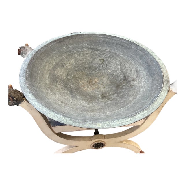 Mid 20th Century Large Verdigris Copper Charger For Sale