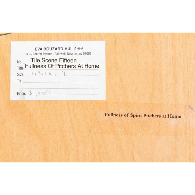 2000 - 2009 Eva Bouzard-Hui Framed Ceramic Tiles, 12 - Set of 3 For Sale - Image 5 of 12