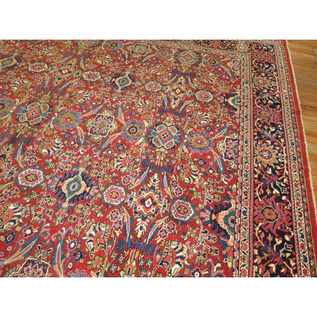 Red Antique Mahal Rug - 10'8" x 14' For Sale - Image 8 of 9