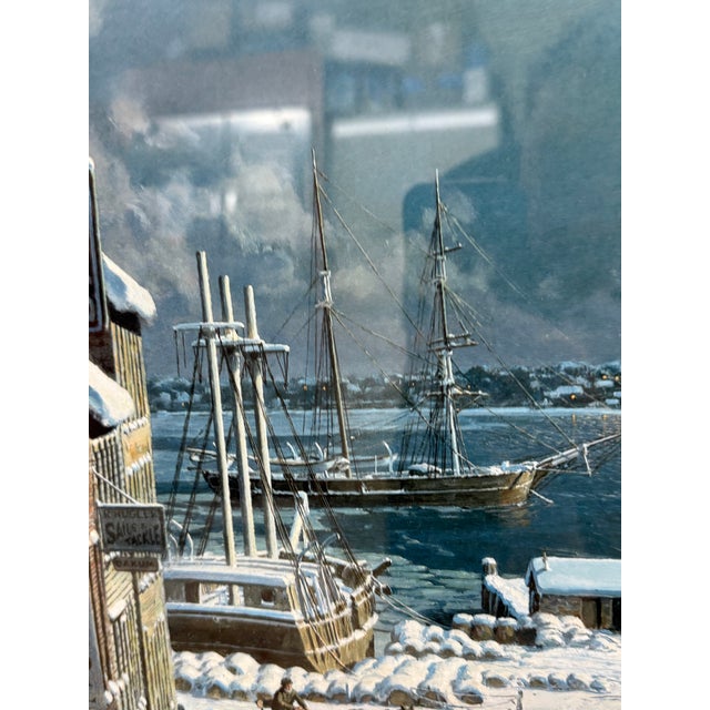 Design Plus Gallery presents New Bedford: The View Across to Fairhaven from Centre Street, 1884 a Lithograph + Signed...