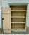 Wonderful vintage shabby chic painted cabinet/bookcase in vintage green and off white paint with three sawtooth-adjustable...