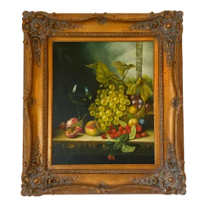 1980s Vintage Still Life Painting, Framed