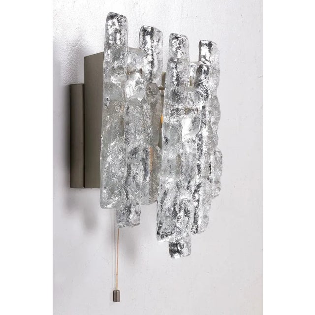 Crystal Ice Glass Wall Lamp from Kalmar Franken Kg, 1960s For Sale - Image 8 of 13