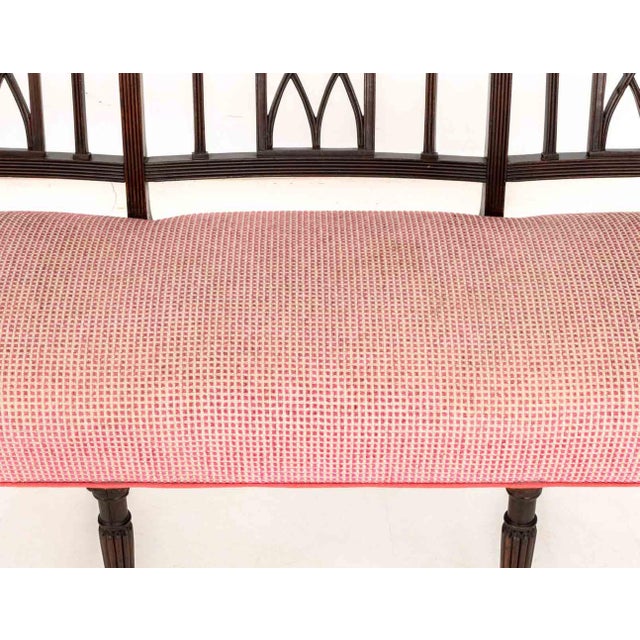 Mid 20th Century Federal Style Mahogany Three-Seat Bench For Sale - Image 4 of 6