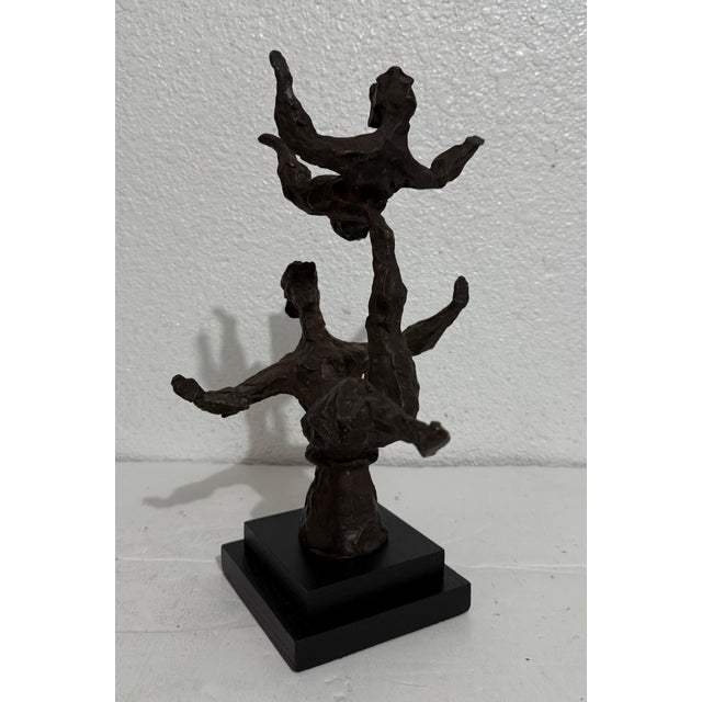 Chaim Gross, Chaim Gross Mid Century Mod Bronze Sculpture Balancing WPA Artist Mom and Child, 1969 For Sale - Image 16 of 17