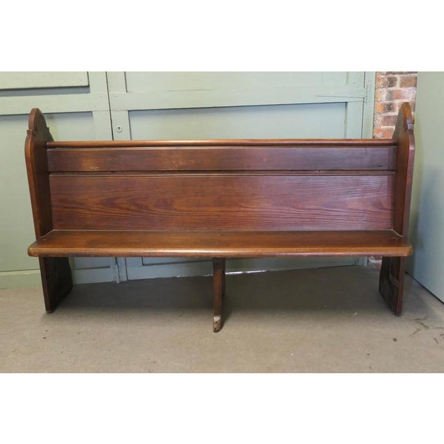 Arts and Crafts Pitch Pine Church Benches, Set of 2 For Sale - Image 3 of 8