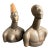 California Pottery Male & Female Tribal Bust Brayton Laguna Attributed a Pair For Sale