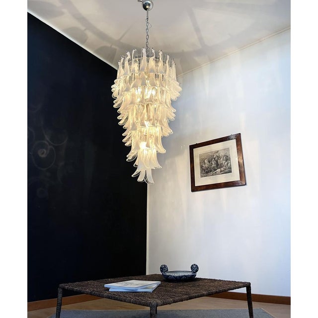 Large Italian Murano Glass Spiral Chandelier, 1990s For Sale - Image 12 of 18