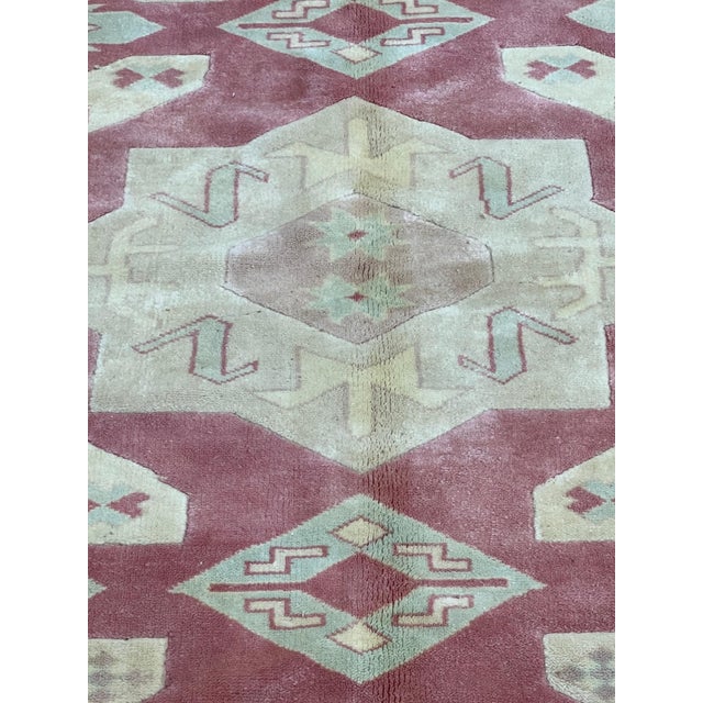 1980s Vintage Turkish Hand Knotted Wool Rug 6’9” X 9’7” For Sale - Image 5 of 6