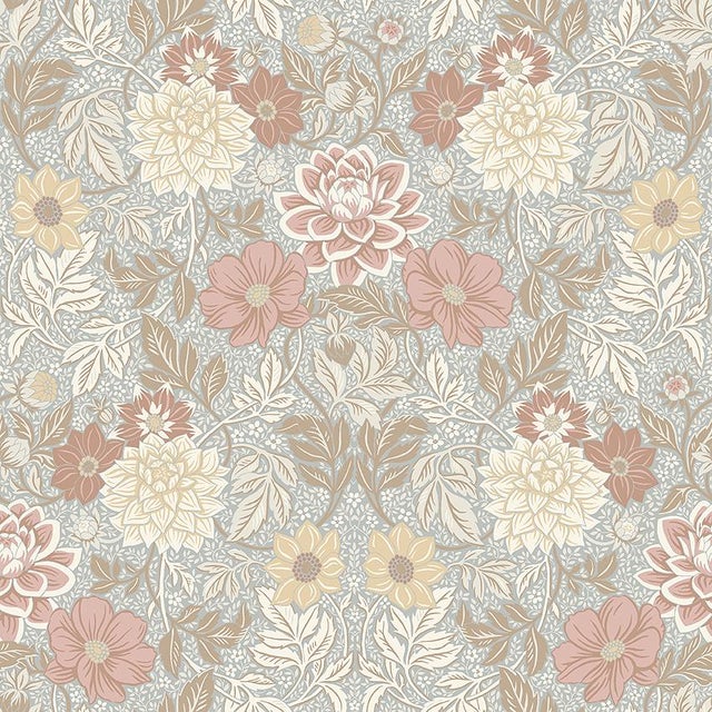 SAMPLE - Boråstapeter Dahlia Garden Wallpaper In Multi For Sale