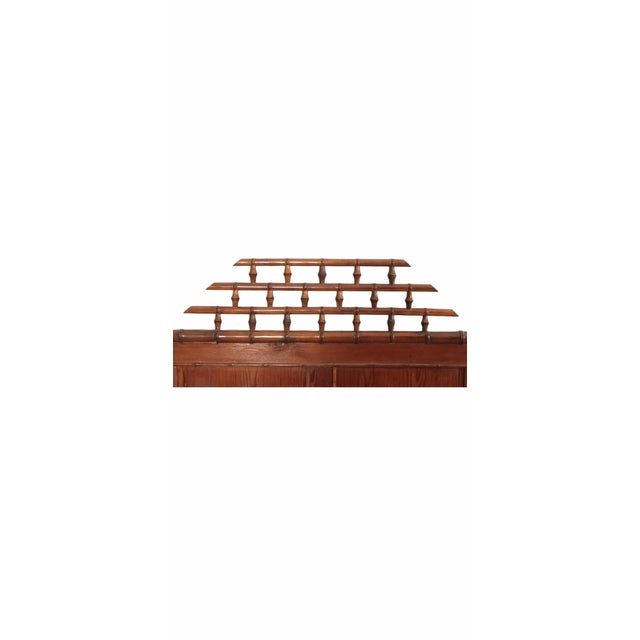 Chinoiserie Antique Hollywood Regency King Size Faux Bamboo Cherry Bed For Sale - Image 3 of 9