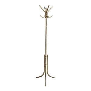 Vintage Hollywood Regency Faux Bamboo Gold Coat Rack Hall Tree