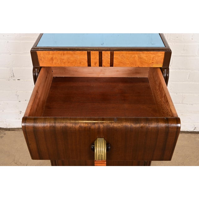 Leo Jiranek for Grand Rapids Furniture Art Deco Walnut and Burl Wood Nightstand, 1930s For Sale - Image 11 of 14