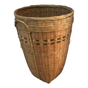 Vintage Tall Woven Split Reed Basket