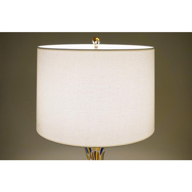 1960s Rarest Murano Millefiori Mosaic Blown Glass Barovier Toso Italy Art Glass Brass Table Lamp For Sale - Image 9 of 11