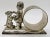 Antique Meriden Britannia Silver Plated Napkin Holder Girl with Dog Charming, Victorian figural silver plated napkin ring...
