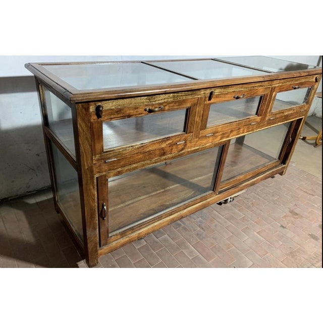 Vintage Exhibitor Counter in Teak For Sale - Image 5 of 12