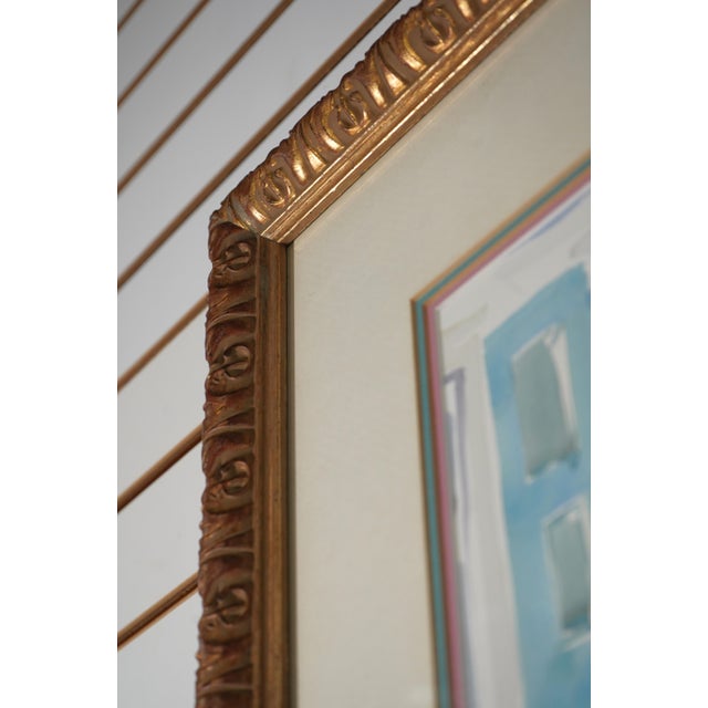 Paint Elizabeth Berry Framed Watercolor of House & Garden - Signed For Sale - Image 7 of 11