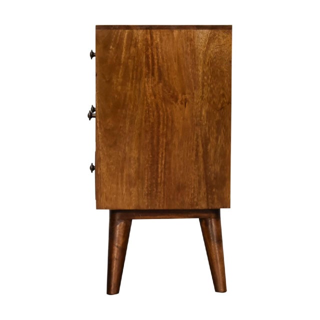 Rustic Mixed Chestnut 4-Drawer Bedside Chest For Sale - Image 4 of 8