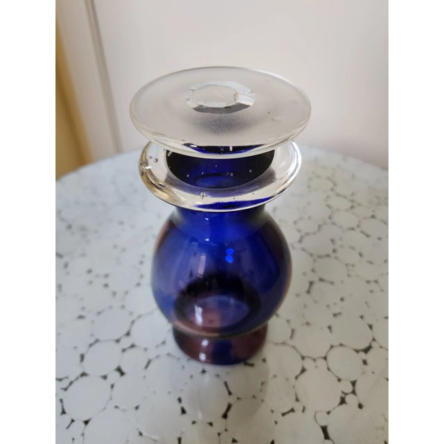 Glass Late 20th Century Handmade Multicolor Thick Double Donut Footed Vase For Sale - Image 7 of 9