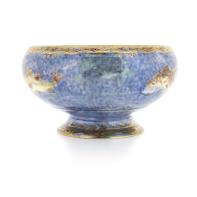 Art Deco Antique Wedgwood Daisy Makeig-Jones Fairyland Lustre Fish-Themed Porcelain Bowl For Sale - Image 3 of 13