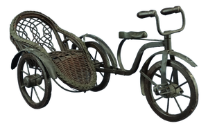 Large 19th Century Handmade Iron and Wicker Sidecar