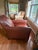 Classic English Traditional club chair by Lee Industries (Newton, NC), upholstered in rich oxblood aniline leather — a...