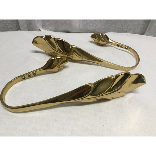 Mid Century Brass Leaf Curtain Tiebacks a Pair Chairish