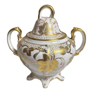 1900s Royal Chelsea Gold Ivy Covered Sugar Bowl For Sale