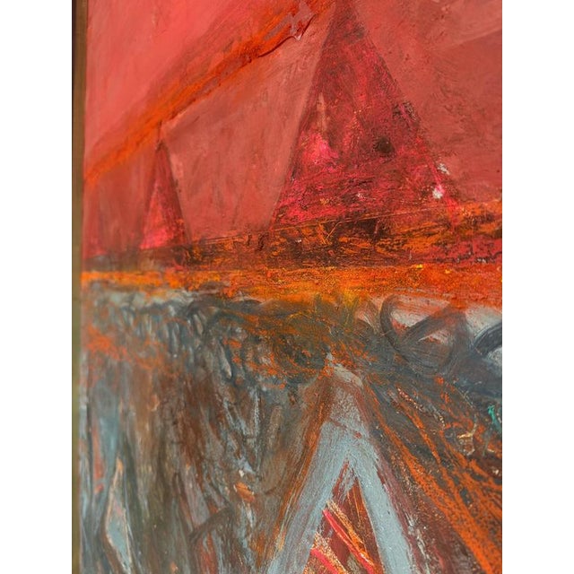 Manner of Peter Coviello, Large Red Abstract, Oil Painting For Sale - Image 11 of 14