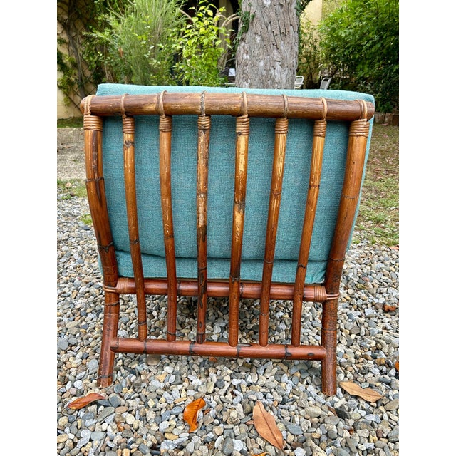 1970s Rattan Living Room Set attributed to Alberto Smania, 1970s, Set of 4 For Sale - Image 5 of 12