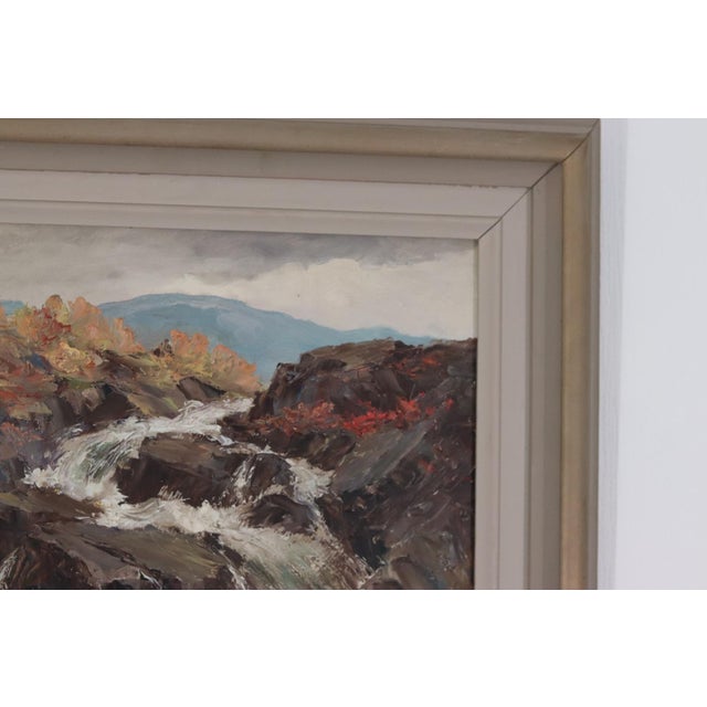 Åke Ahmlund, Landscape with Waterfall, 1960s, Oil on Panel, Framed For Sale - Image 9 of 15