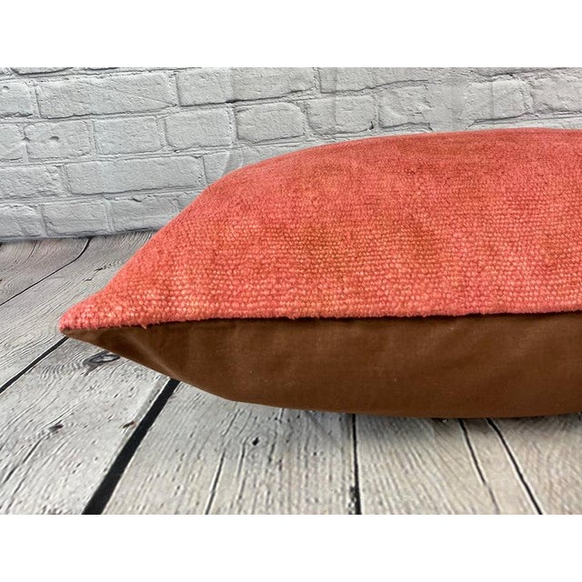 16 x 24 Hemp Pillow Turkish Cushion Natural Red Pillow Cushion Cover For Sale - Image 4 of 4