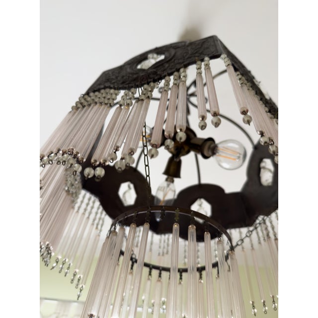 Mid-Century Metal and Glass Ceiling Lamp, 20th Century For Sale - Image 5 of 14
